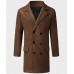 Mens Double Breasted Brown Coat